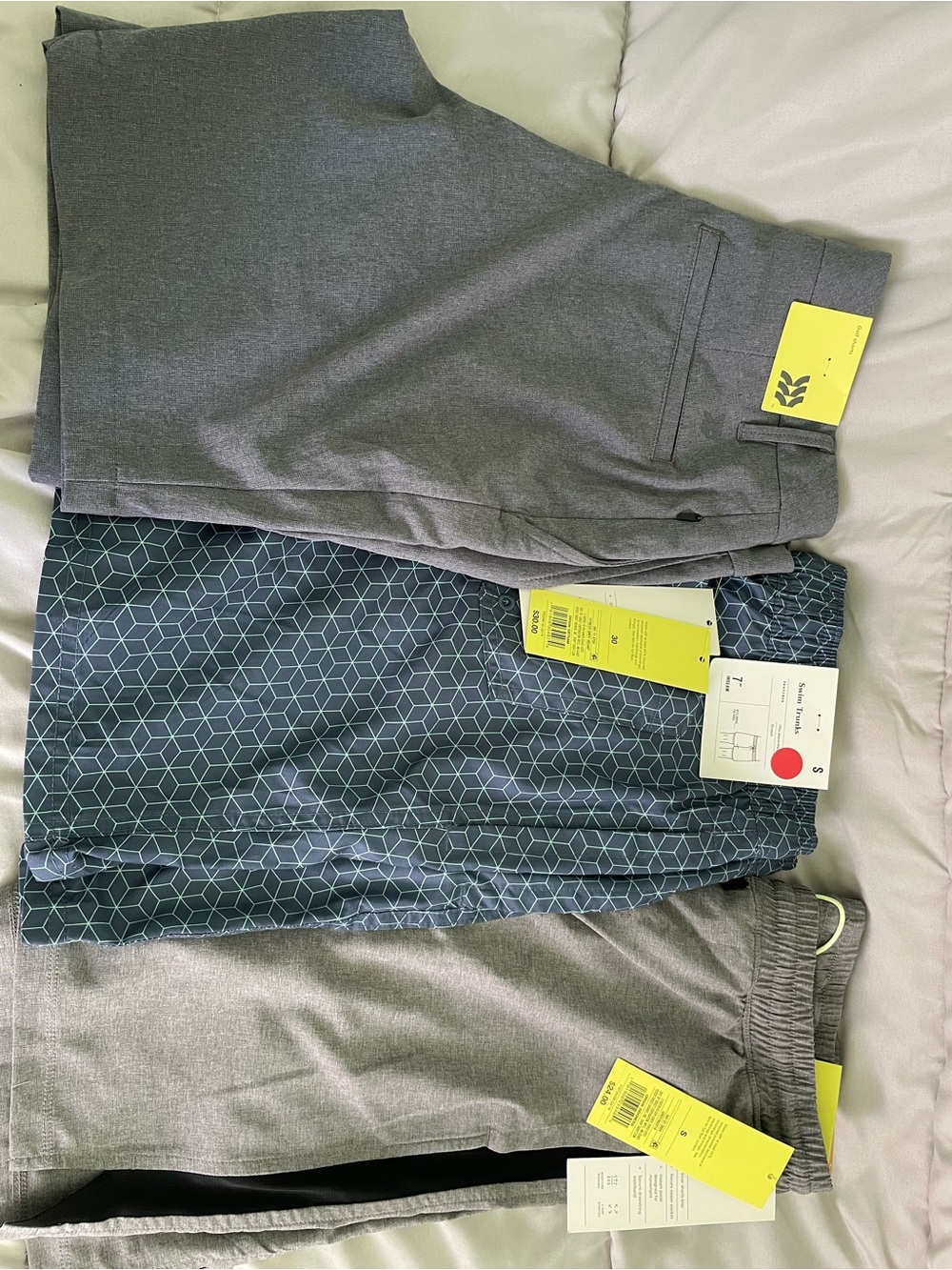 NWT Men’s Shorts 3pc Bundle Small — All In Motion Golf & Run and Goodfellow Swim